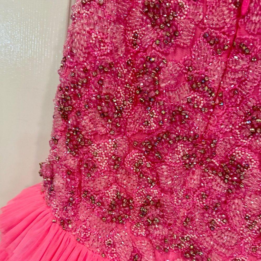 ASHLEYlauren Couture Elegant Pink beaded Pageant /Prom Dress - Picture 9 of 9